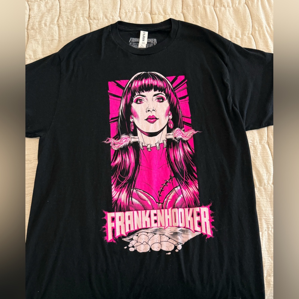 Tultex Frankenhooker Black and Pink Graphic Tee